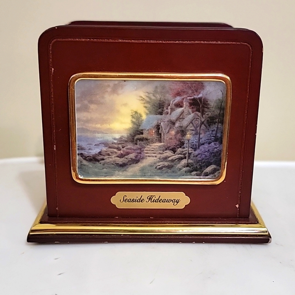 Thomas Kinkade "Seaside Hideaway" napkin holder from 2005